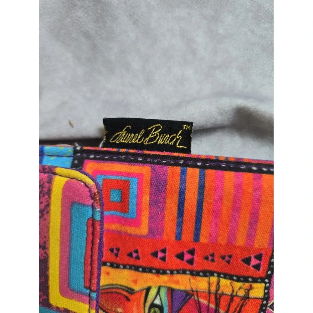 Laurel Burch Cats Patchwork Canvas Pouch Tablet Sleeve Bag Button Vintage